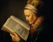 格里特 道 : Old Woman Reading a Lectionary